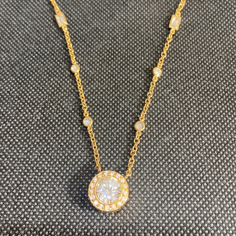 New gold stone necklace